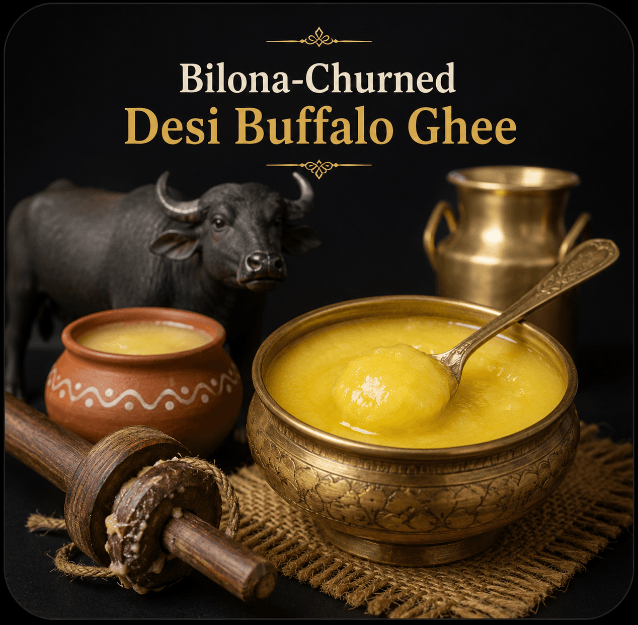 Bilona-Churned Desi Buffalo Ghee